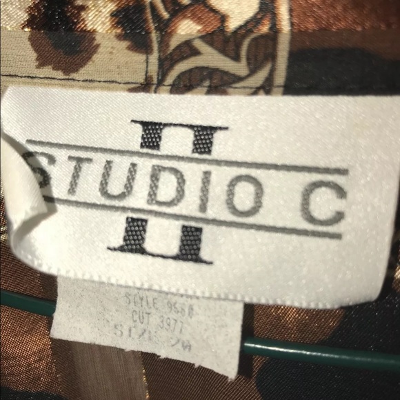 Studio C II Women's Plus Size 22 Multi Animal Print Shirt Blouse Button Front - Picture 5 of 5